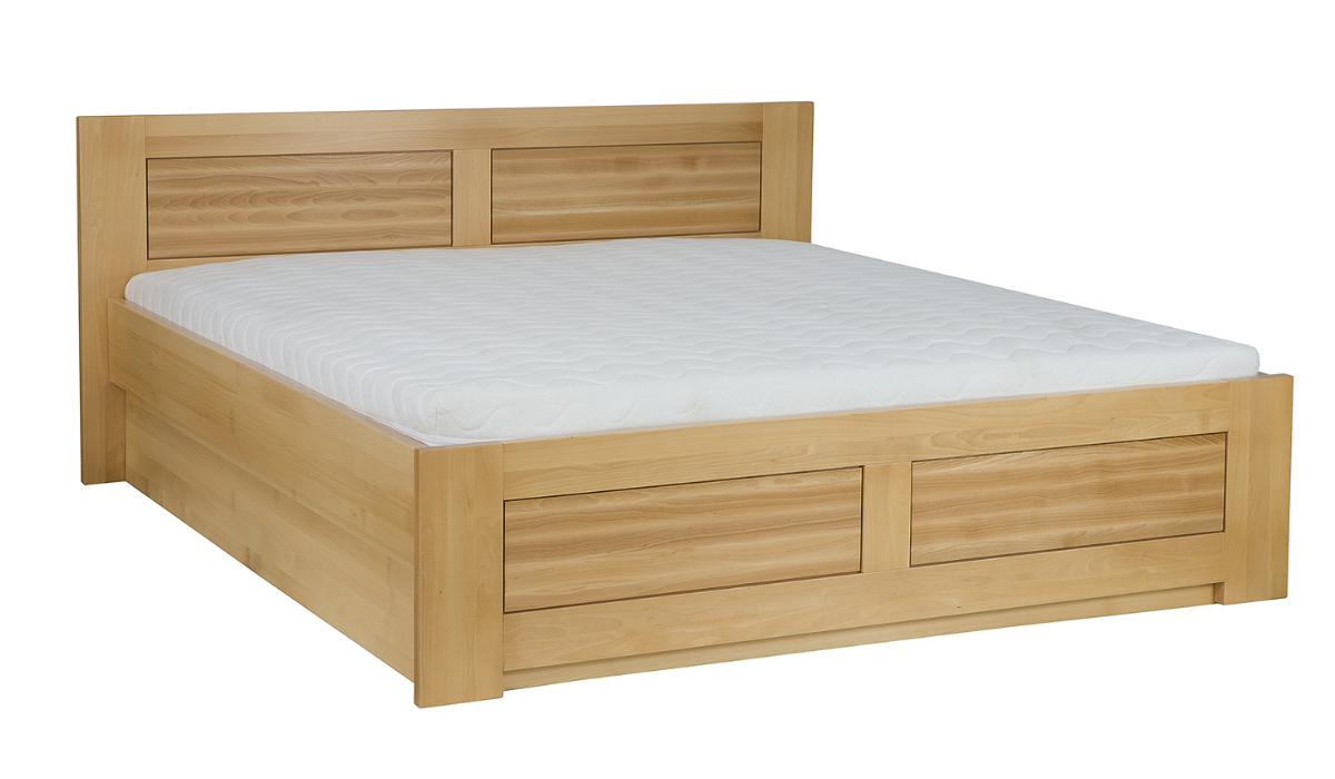 Łóżko z pojemnikiem bukowe LK112 BOX